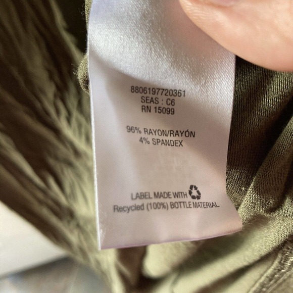 Simply Styled By Sears Womens Sz Med Shift Dress Olive Green Knee Length Summer - Picture 3 of 5